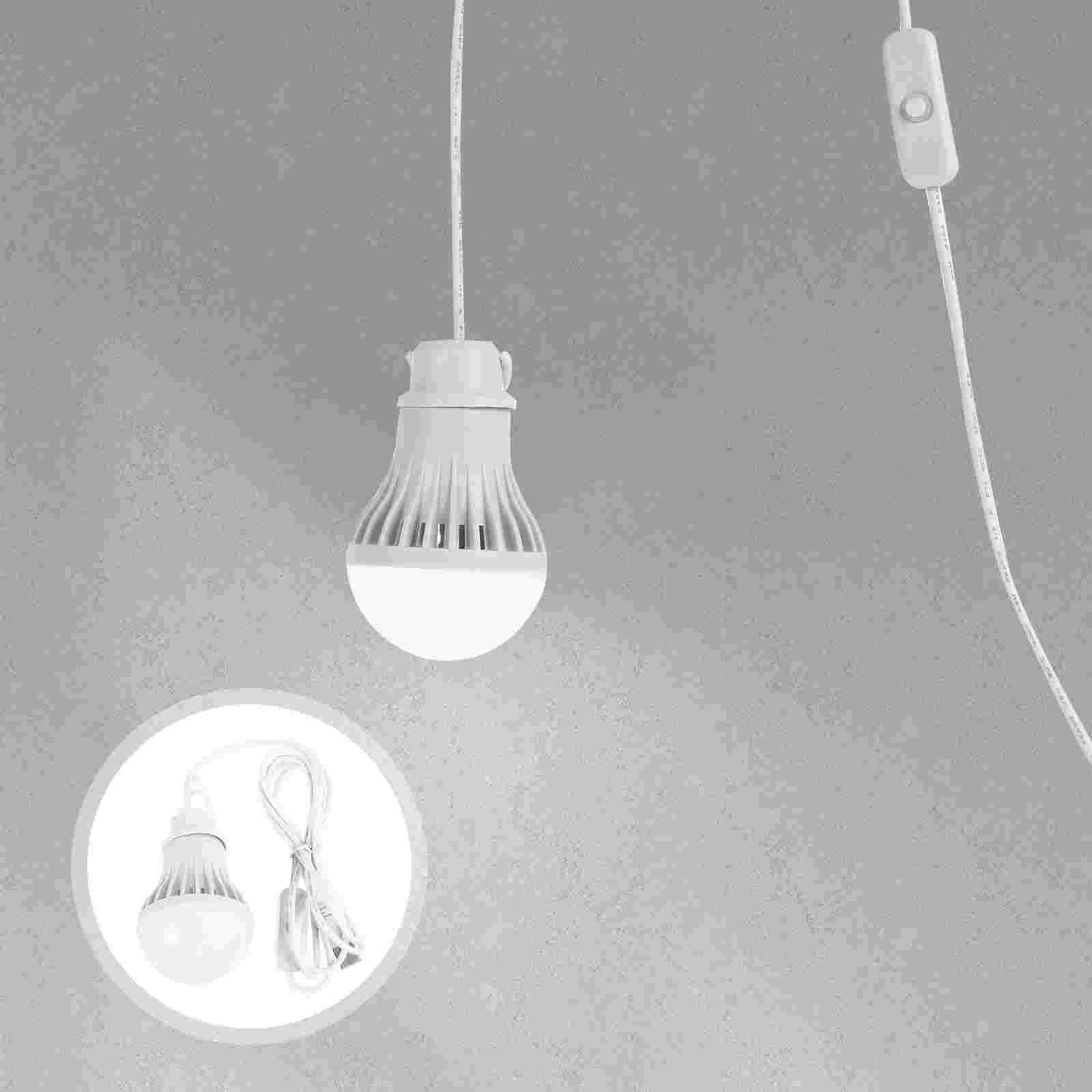 

2 Pcs USB Light Bulb Camping Lamp Night Market Outdoor Illumination Bulbs Campfire Portable Abs Travel Tent