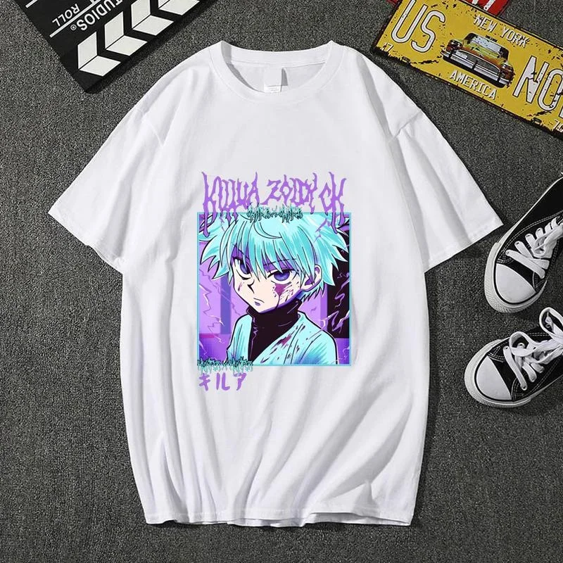 Популярная Футболка с принтом аниме Killua Zoldyck мужская и женская