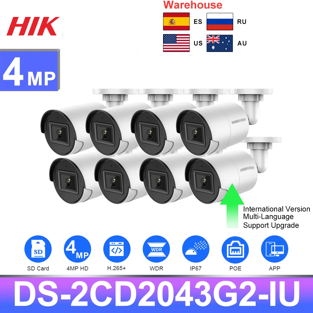 

Hikvision 4MP AcuSense IP Camera HD DS-2CD2043G2-IU POE IP67 Built-in Mic WDR CCTV Security Protection Video Surveillance Camera