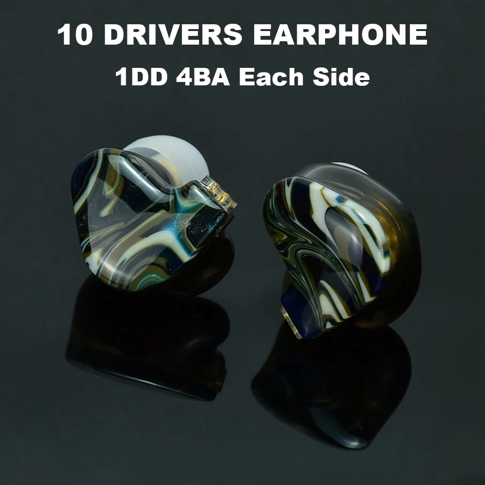 Hi-Fi наушники IEM 10 драйверов наушники-вкладыши монитор 1DD 4BA для аудиофилов