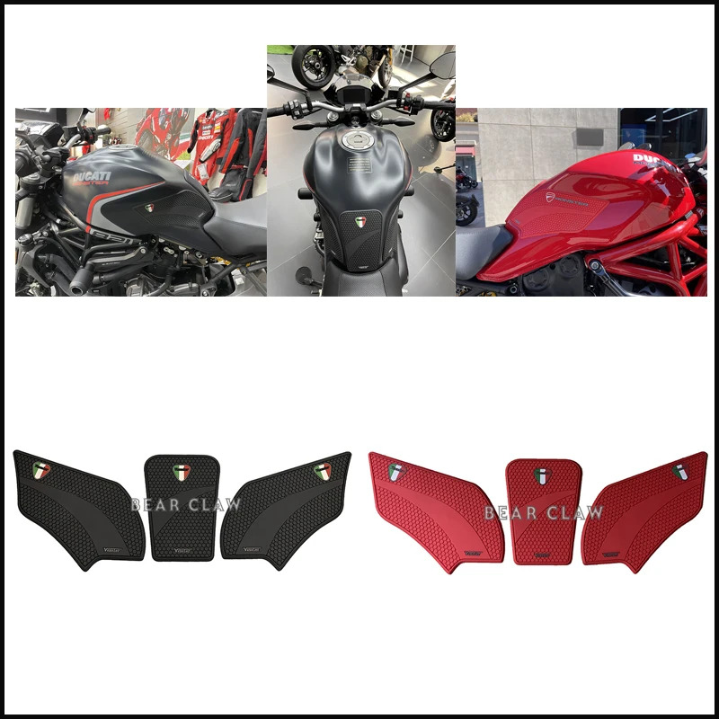 Фото Для Ducati Monster 821, паста для топливного бака, противоскользящая паста, боковая паста, высококачественная боковая накладка на бак мотоцикла, 2023, новинка №1