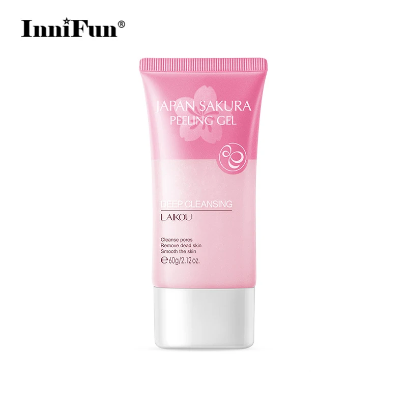 

LAIKOUCherry Blossom Facial Scrub Gel Cream Face Wash Body Exfoliating Cleaning Pore Face Exfoliator Skin Care Products
