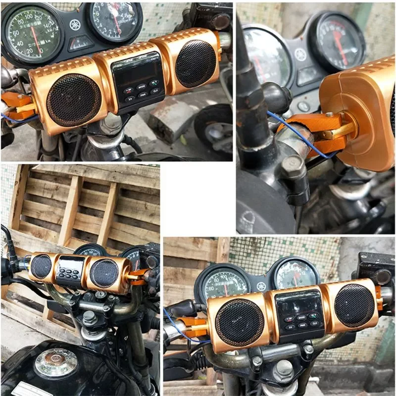 Motorcycle Bluetooth Speaker Portable Waterproof Support TF Card AUX Hands-free Calling Motorbike Radio MP3 Music Player enlarge
