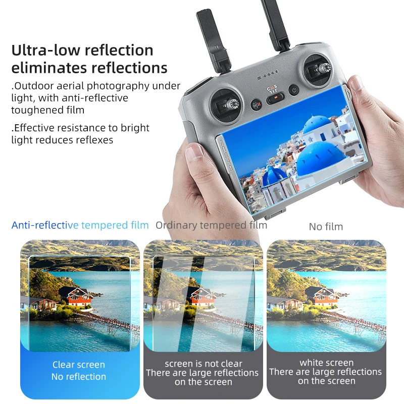 Фото Антибликовая пленка RCSTQ для Dji Air 3 RC 2 /Dji Mini 3 Pro RC Антибликовая закаленная пленка для Air 2S пульт дистанционного управления Bloom №3