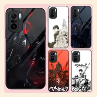 anime berserk guts phone case tempered glass for xiaomi 11t 11x 10s 10i 10t 12 ultra 8 9 9t se pro note 10pro poco f3 m3 m4pro