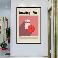 bowling poster sport print american poster retro poster housewarming gift home decor mid century poster minimalist prints