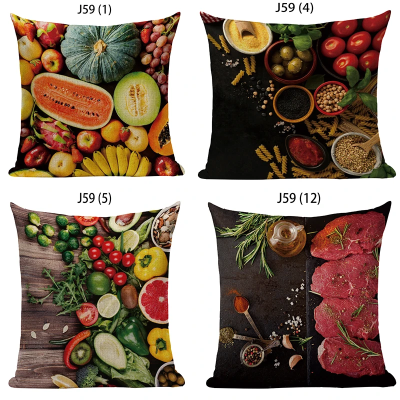 

Fruits and Vegetables Pattern Pillow Linen Pillow Cover Living Room Decoration Pillow Home Decor Pillow Case Pillow Cover Seat