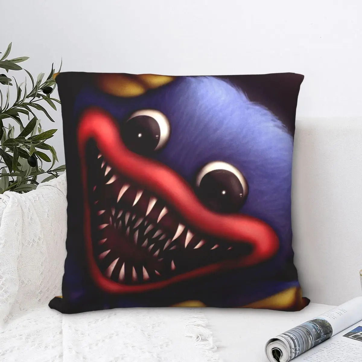 

huggy wuggy Throw Pillow Polyester Home Decor Pillow Case Home Cushion Cover 45*45cm