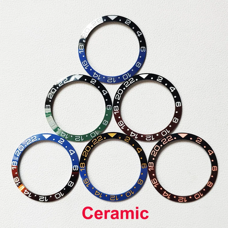 

Watch Ceramic Bezel Inser Repair Tool Ring 38mm Fits For 40mm R Logo Men's GMT Watch Master Vintage Aluminum Bezel Case Parts