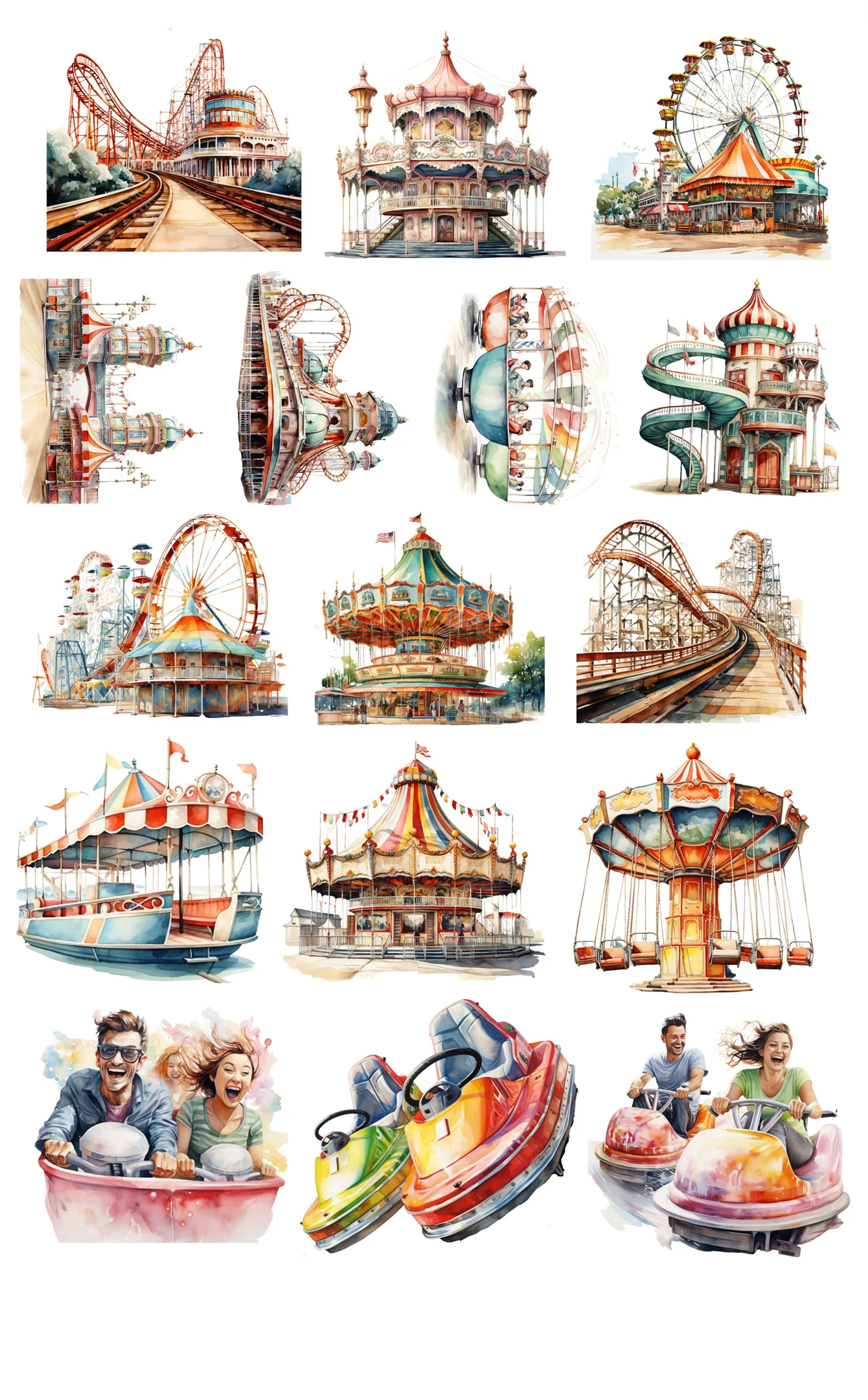 

БЛИНГИРД Акварельные наклейки для скрапбукинга 16 шт