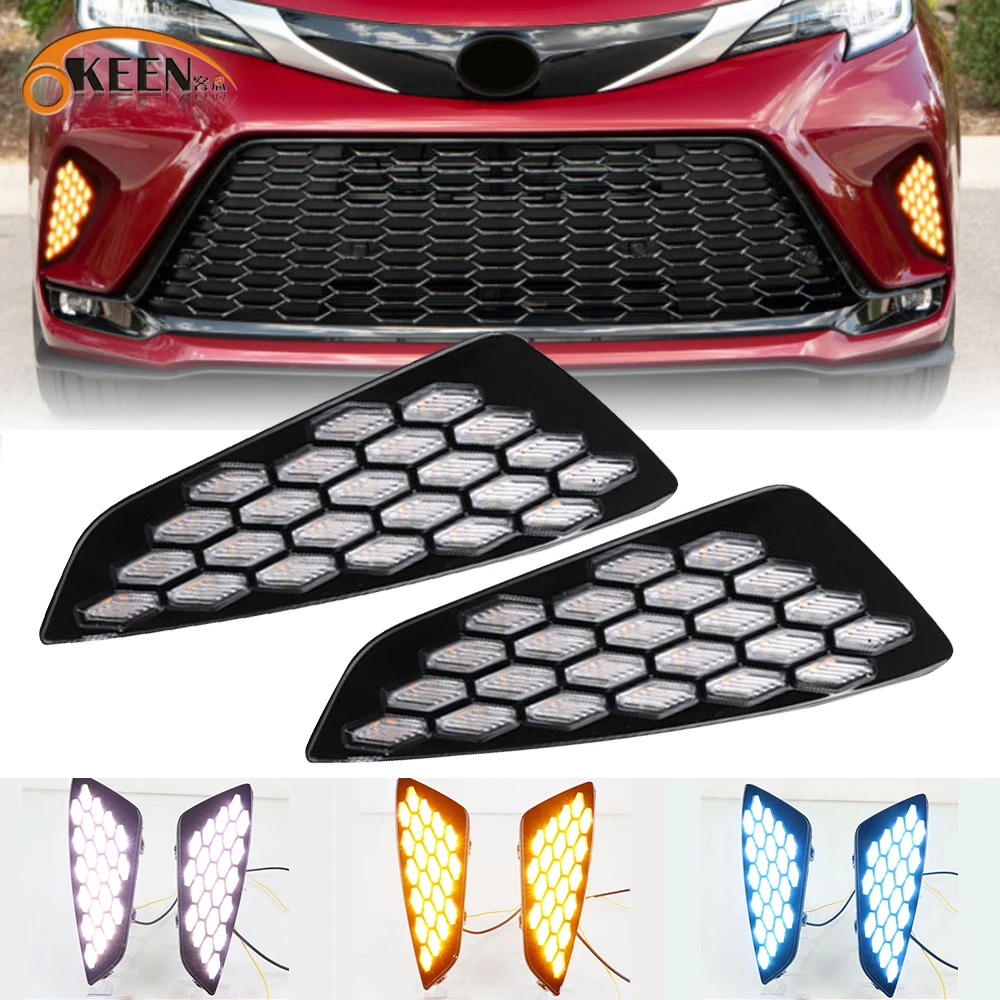 OKEEN светодиодный дневный ходовой светильник для Toyota Sienna XSE 2021 2022 Авто управляемый