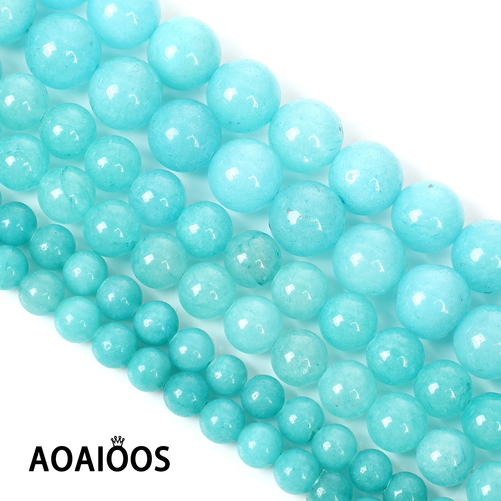 

400mm 29 To 91 Pcs Natural Cyan Chalcedon Stone Beads Make Up Silver 925 for Jewelry Making Bracelets Pulseira Marvels Abalorios