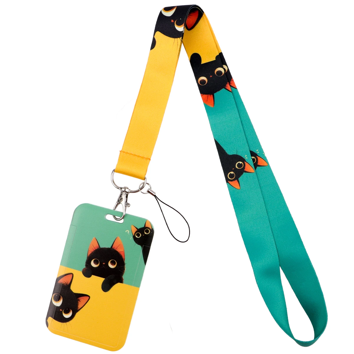 

Держатель для рабочих карточек «Таинственный лунный» с длинным ремешком и катушкой для бейджа, чехол для кредитных карт для женщин, веревка для телефона