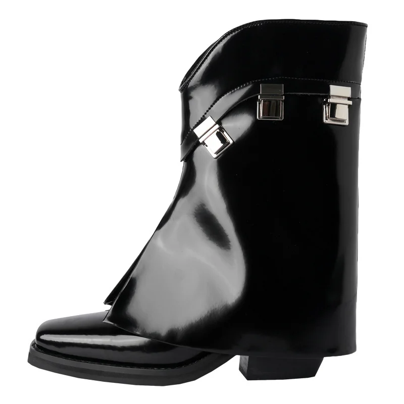 Niche Design Pants Boots Children's Real Soft Skin Chelsea Boots Street Boots High Heels Western Knight High Boots