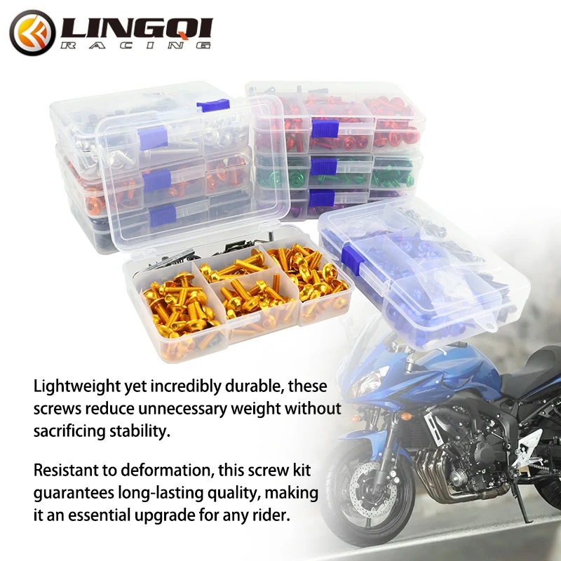 Фото LINGQI RACING мотоцикл M5 M6 комплект болтов для обтекателя кузовные винты гайка универсальная для внедорожного кафе Racer грязевой пит-байк скутер №2