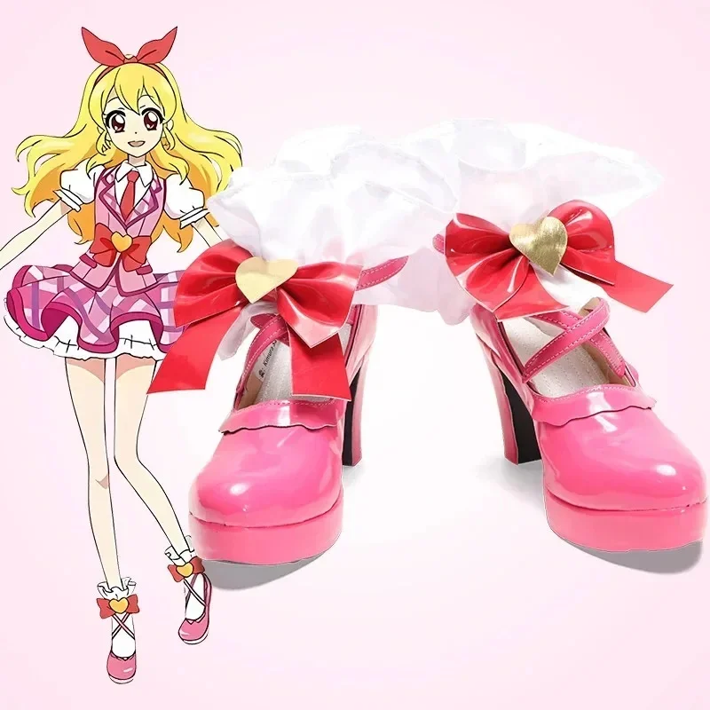 Фото Обувь для косплея Aikatsu Hoshimiya Ichigo, ботинки, туфли на высоком каблуке для Хэллоуина, аниме, DeaCos №1