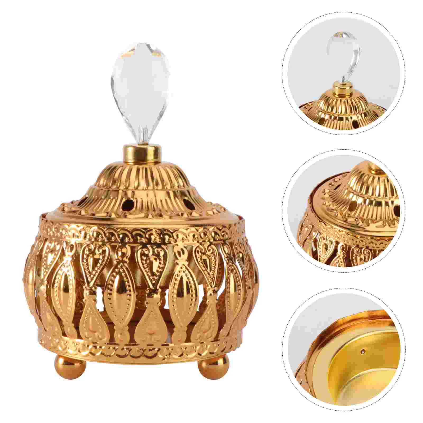 

Holder Burner Carved Aromatherapy Censer Bakhoor Ornament Practical Decoration Lotuszinc Ceremony Chinese Shape Electric