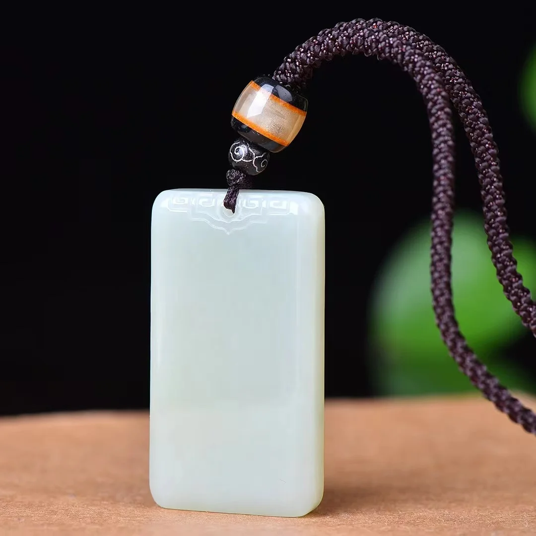 Изысканный кулон Hetian Jade Ping An Wu Shi Brand ювелирные изделия 4037 #