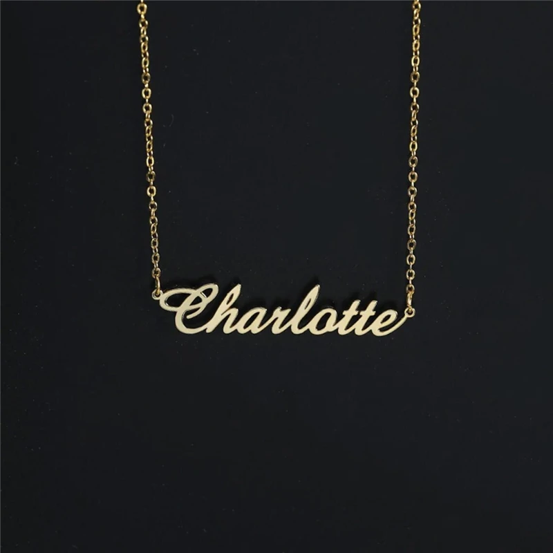 

Fashion Women Men Personalized Jewelry Stainless Steel Custom Name Pendant Necklaces Square Pearl Chain Jewelry Gifts