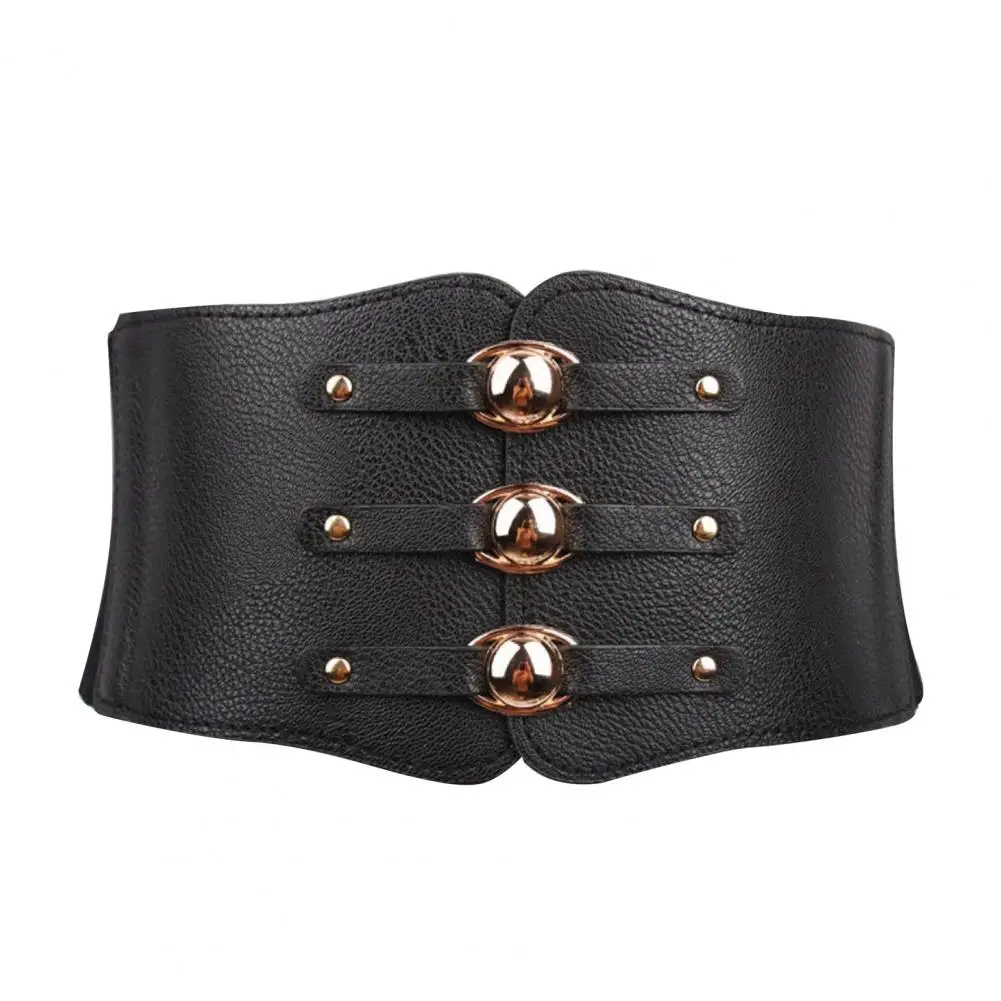 

Waist Belt Wide Women Simple Casual Contrast Color Stretchy Washable Clasp Waist Strap for Women Work