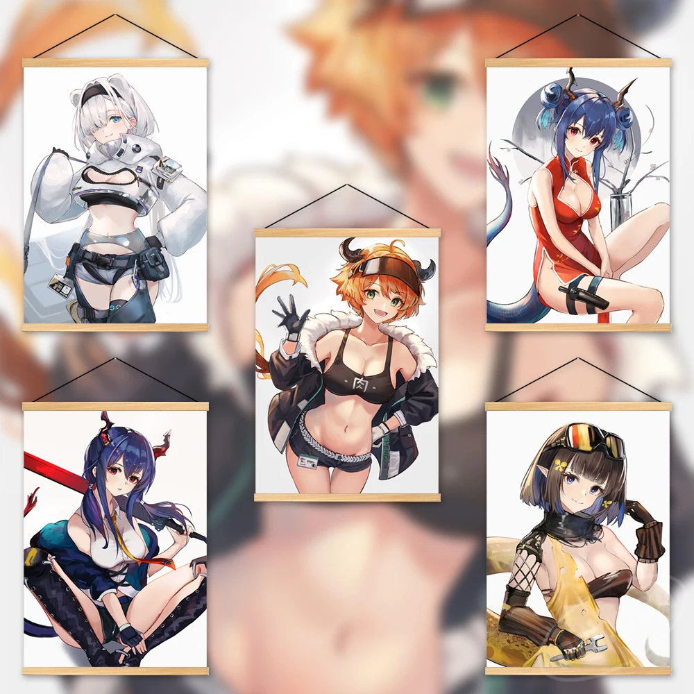 

Настенная картина в виде рыцарей, модульная деревянная картина Eunectes, картина Exusiai, картины, Hd печать, игровой плакат, черная холст, домашний д...