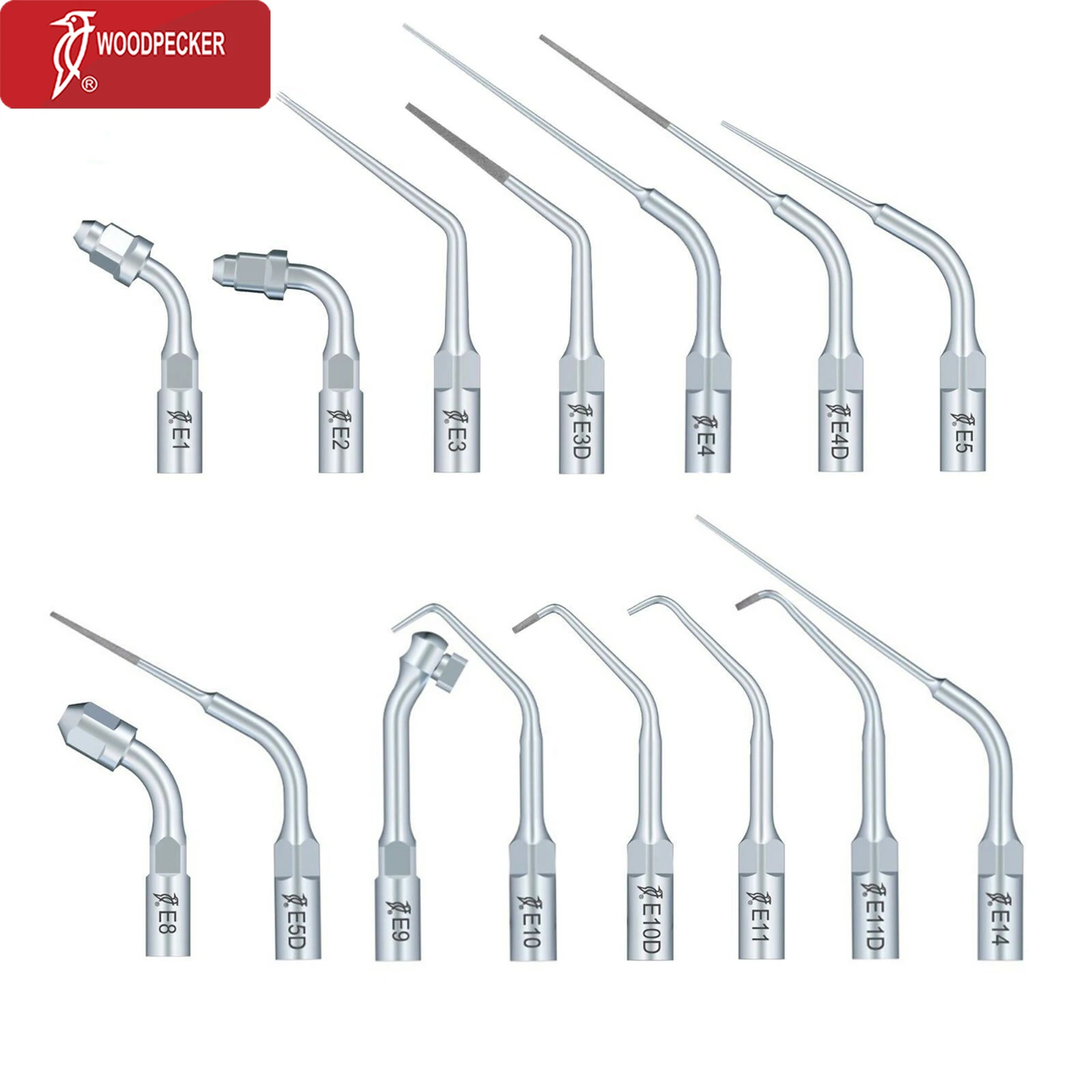 

Original Woodpecker E-series Dental Ultrasonic Scaler Scaling Endodontics Tips Special Implant Burs Fit EMS SATELEC Scaler
