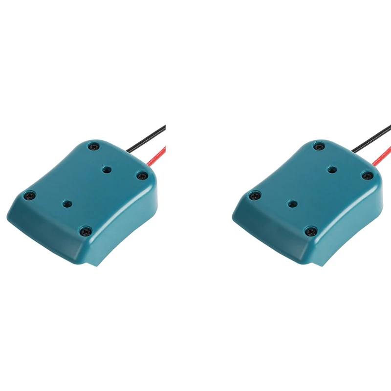 

2X 10.8V-12V Battery Mount Dock Power Connector With 14Awg Wires Connectors Adapter Tool For Makita Battery, Blue-Green