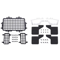 stereoscopic rear window mesh net with rubber front and rear fenders mud flaps for mn d90 d91 d99s mn99s 112 rc car