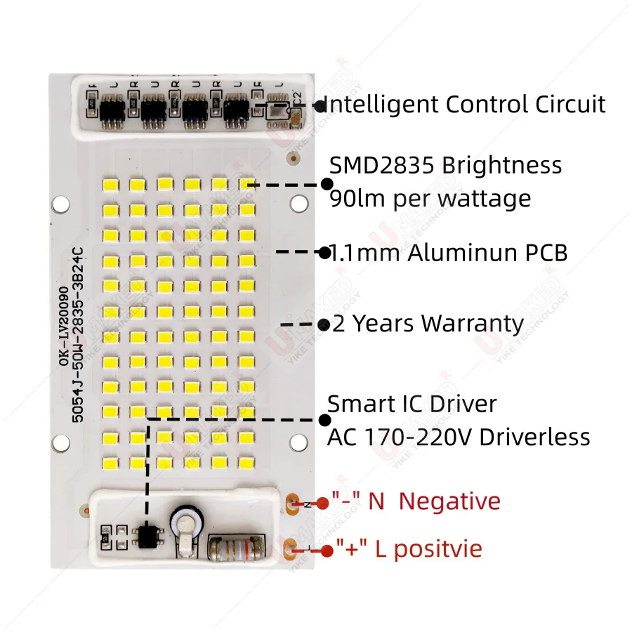 Фото 10 шт. COB LED ламп с интеллектуальным чипом, 220В, 150Вт, 100Вт, 50Вт, 30Вт, 20Вт, для уличных прожекторов, белый и теплый белый свет, для самостоятельной сборки газонных и промышленных светильников. №3