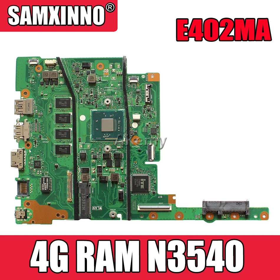 

Материнская плата Akemy E402MA E502MA для ноутбука Asus E402MA E502MA E402M E502M E402 E502, оригинальная тестовая материнская плата 4G RAM N3540 4 ядра