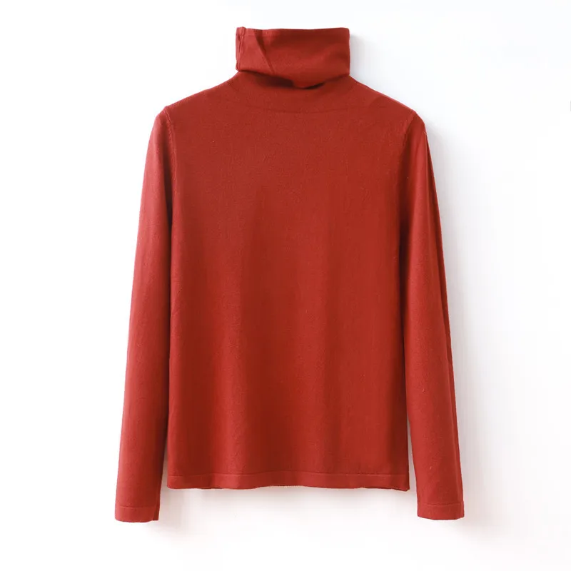 

Женский свитер, новая осенне-зимняя блузка с длинными рукавами и узким низом, свитер с высоким воротником