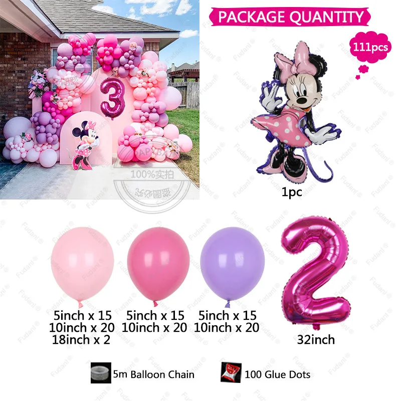 Мини-мышь 32-дюймовые воздушные шары искусственная гирлянда с розовыми цифрами