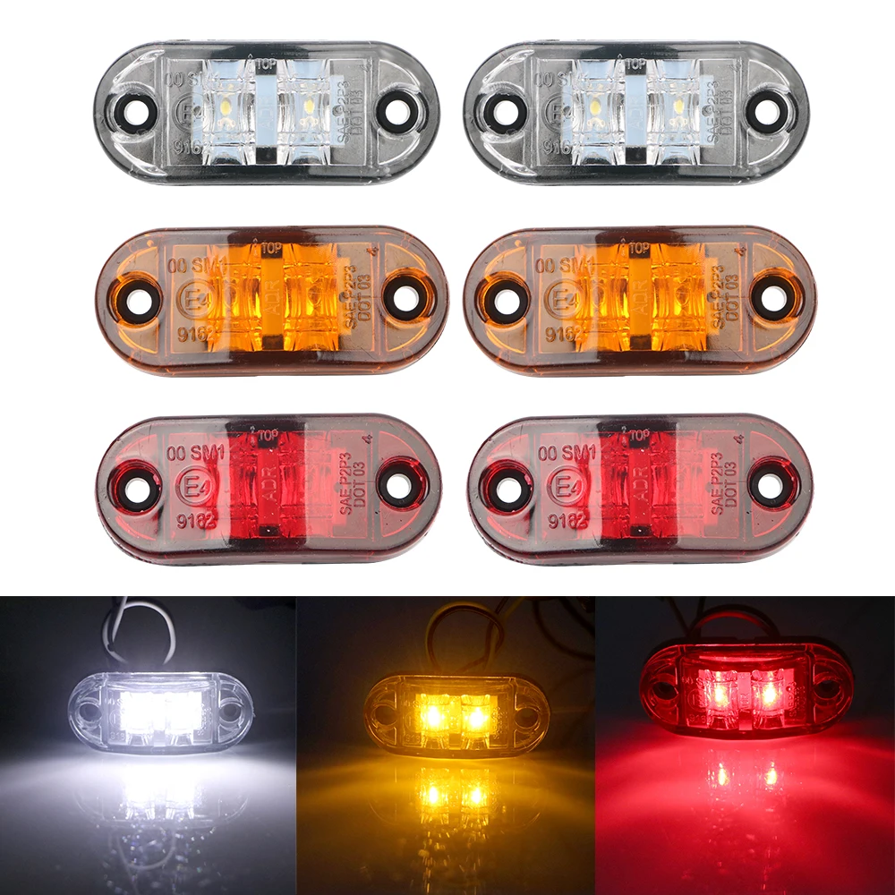 

Желтые, белые автомобильные Внешние фонари, задние Предупреждение онари для прицепов, грузовиков, 12 В, 24 В, 10 шт.