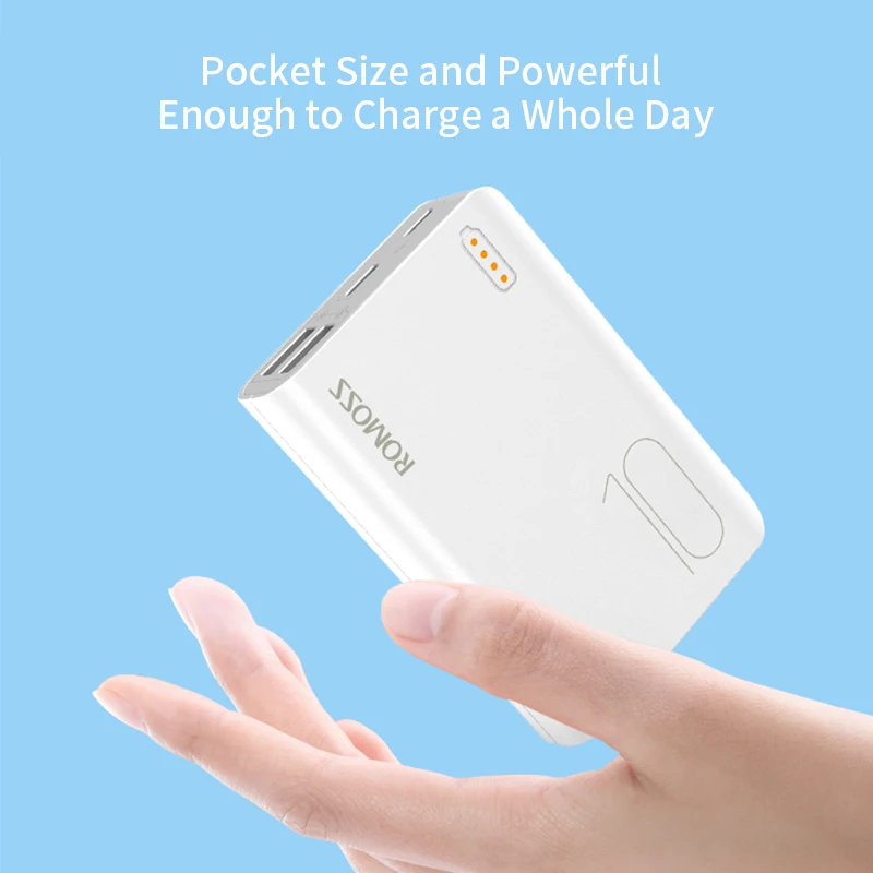 romoss mini power bank 10000mah powerbank portable external battery sense4mini charger mobile phone for iphone 13 for xiaomi free global shipping