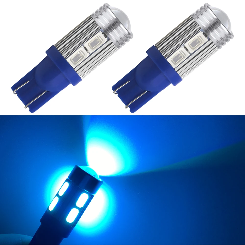 

2pcs W5W T10 10SMD 5630 6000K Auto Dome Door Map Lights 194 Wedge 12V Car LED Projector Solid Turn Signal Bulb Side Marker Light