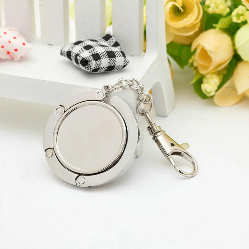 

1Pcs Handbag Hook Purse Bag Holder Crystal Alloy Portable Bag Hanger Circle Shape Folding Bag Accessories Women Supplies