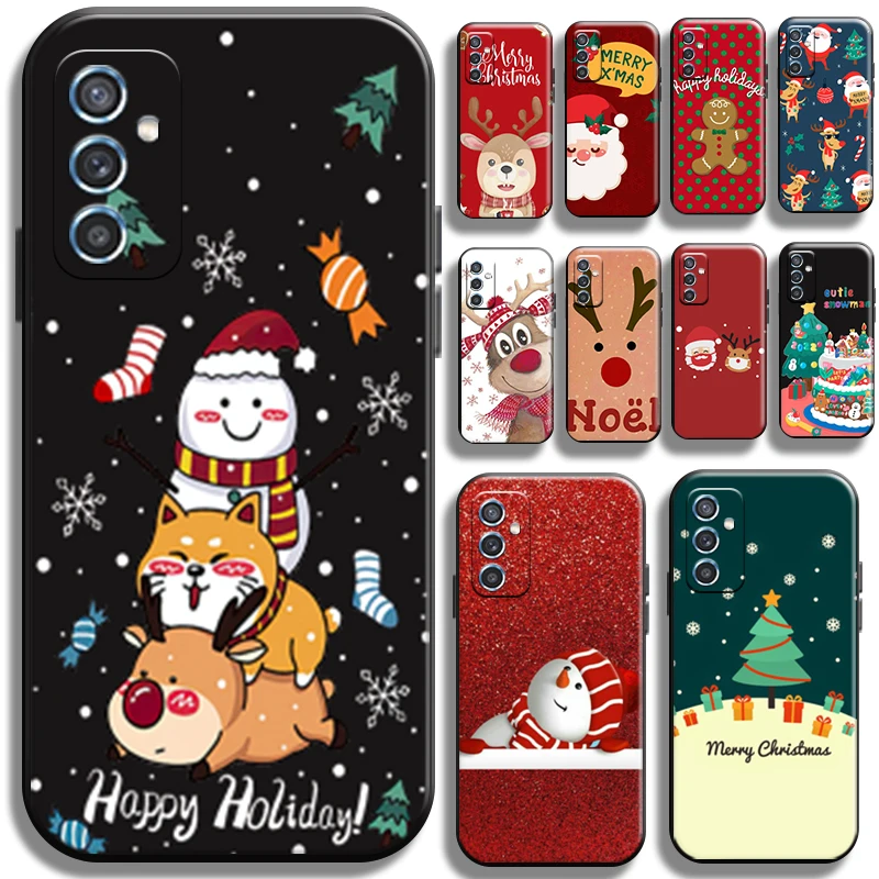 

Christmas Santa Claus Reindeer For Samsung Galaxy M10 M11 M12 M20 M22 M30 M30S M31 M31S M32 M51 M52 5G Phone Case Cases