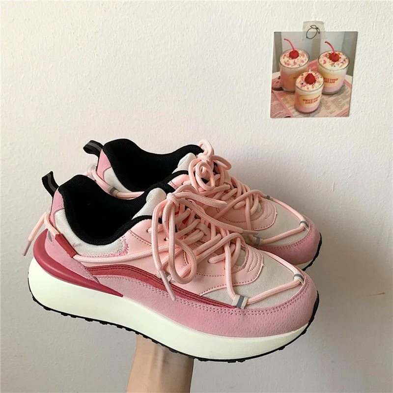 

Дизайнерские кроссовки, женская спортивная обувь, модные повседневные кроссовки для девочек, красивые розовые кроссовки на плоской подошве, Женские беговые кроссовки для прогулок