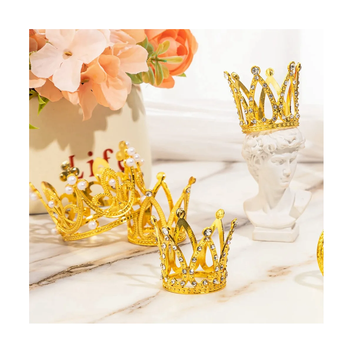 

15Pcs Crown Cake Topper, Mini Baby Cupcake Crowns for Flower Arrangements Cupcake Baby Shower Wedding Decor