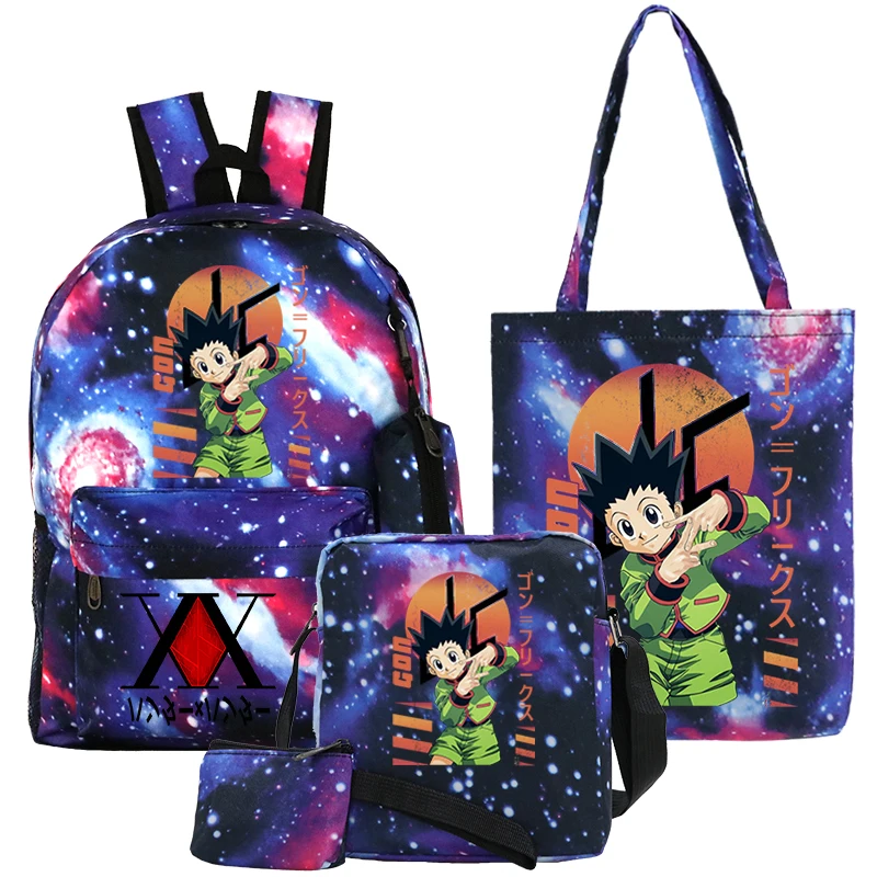 

Anime Hunter×Hunter 3pcs/set Backpack Women Pencil Case 3pcs/Set School Backpack for College Students Japanese Manga Rucksack