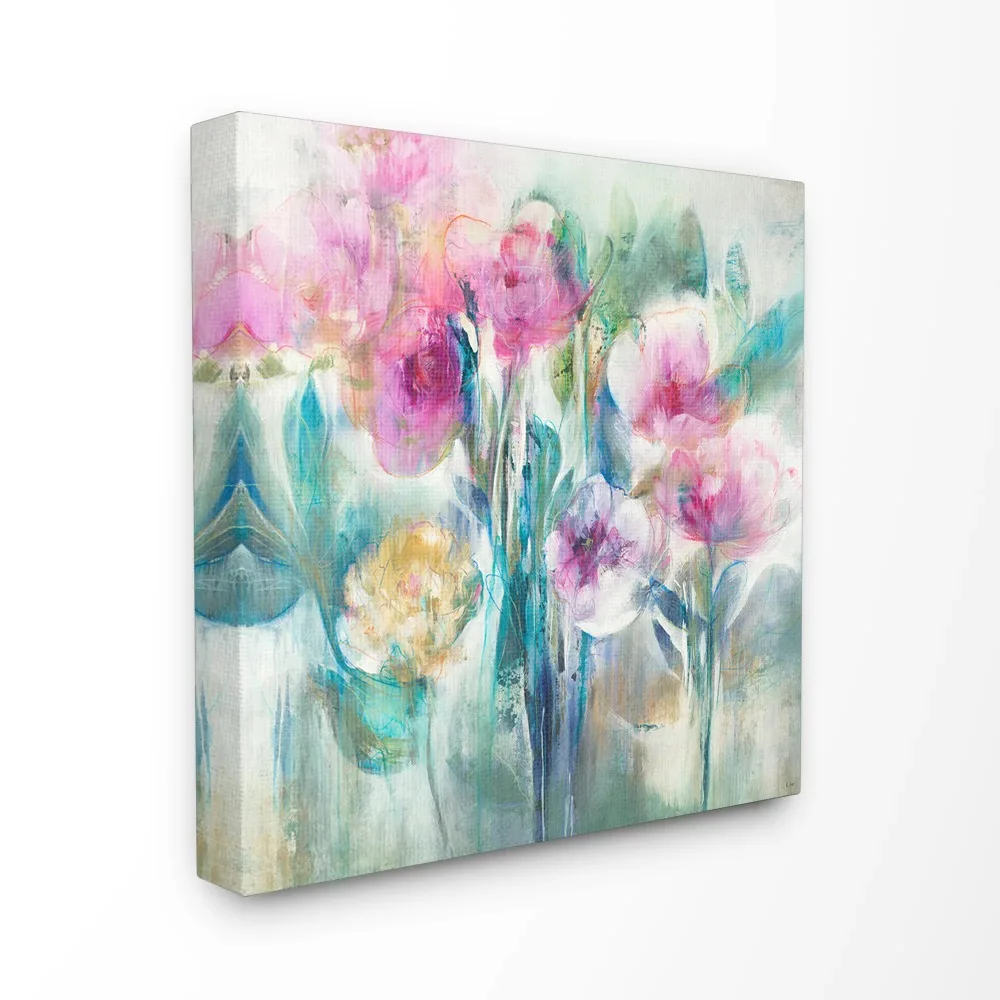 

Картина на холсте, настенное искусство, домашний декор, розовый, фиолетовый и шалфей, мягкая картина с цветами, холст, настенное искусство