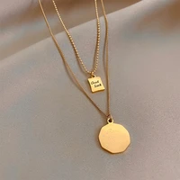 titanium steel lucky side chain necklace womens doubles cascade with clavicle contracted joker adorn article pendant necklaces
