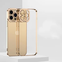luxury electroplated plating clear case for iphone 13 11 12 pro max x xr xs 6 6s 7 8 plus se2020 se3 lens protective cover cases