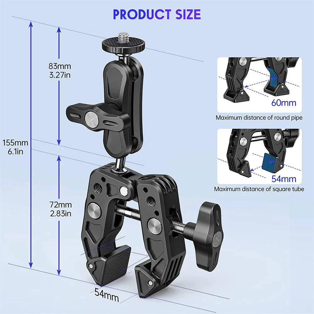 Монитор с креплением для камеры Super Clamp 360° °   Адаптер Magic Arm с шаровой головкой и 14-20 38 для зеркальной камеры Canon NikonGoproLights (art.: 3920cd7df32b2) - 3920cd7df32b2