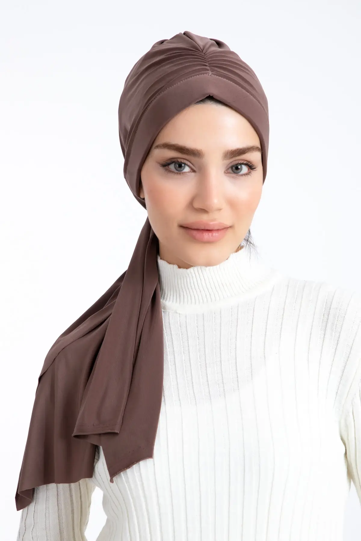 

Dubai Design Ready Shawl Outdoor Bone Kahverengi Hijab Beach Clothing
