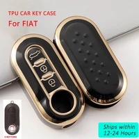 3 buttons tpu car key cover case remote auto folding flip key case for iat ducato 500 500l panda grande punto lancia musa