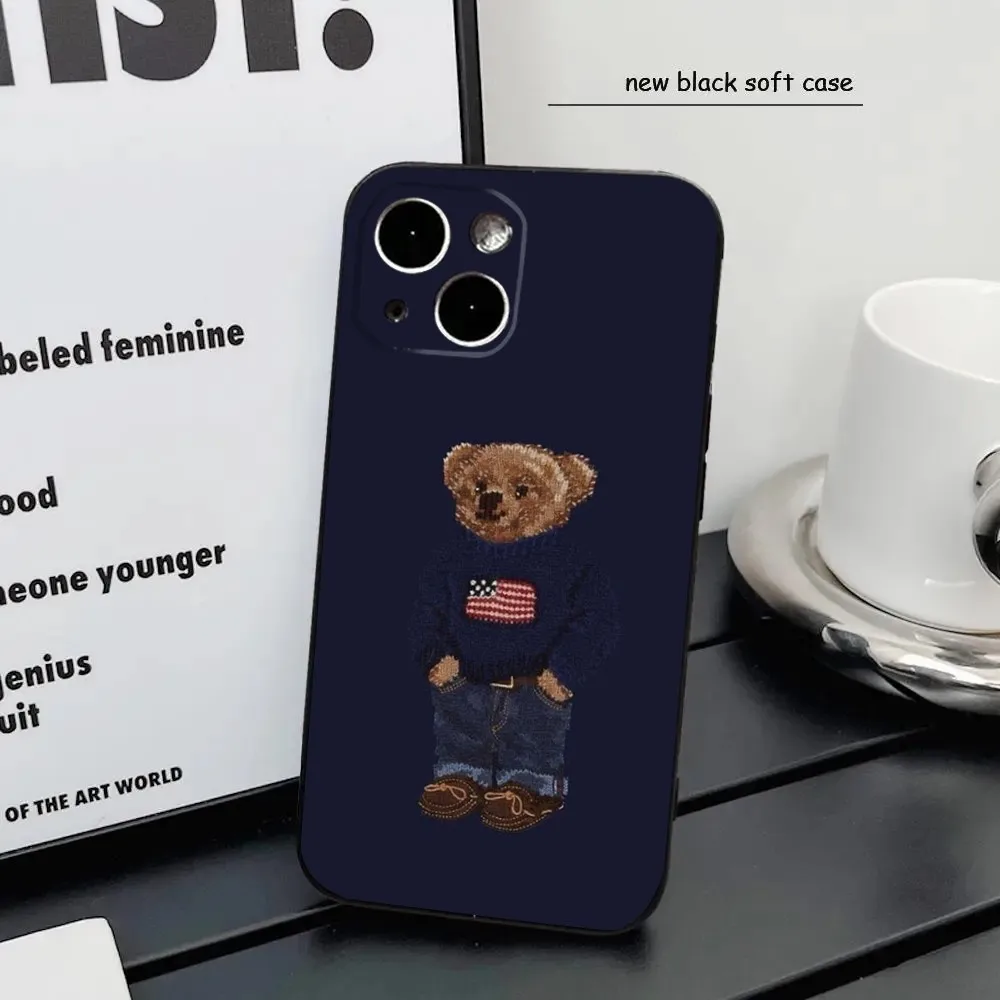 B-BaronS F-FilouS Bear модный телефон Женский Для iPhone16 15 14 13 12 Mini 11 Pro XR X XS MAX 7 8 Plus силиконовый