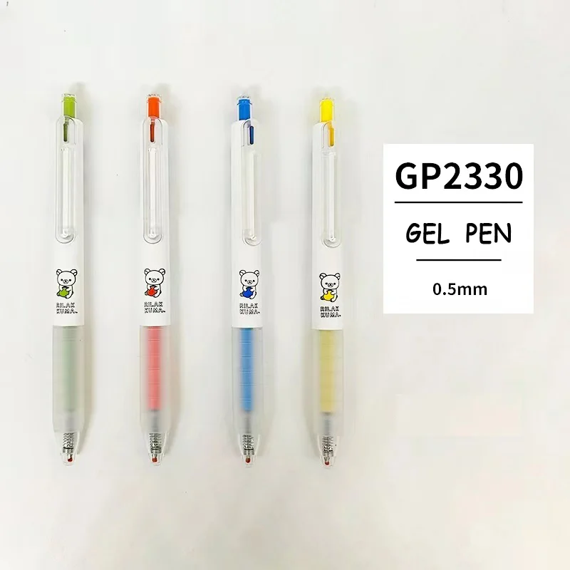 

4Pcs AIHAO GP2330 Rilakkuma Gel Pens 0.5mm Fine Point Black Pens For Journaling Kawaii School Student Supplies Stationery