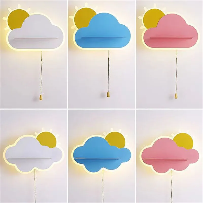 

Светодиодная настенная лампа HJYVITON с облаком и солнцем для детской комнаты, детская спальная спальня, прикроватный ночник, Мультяшные бра