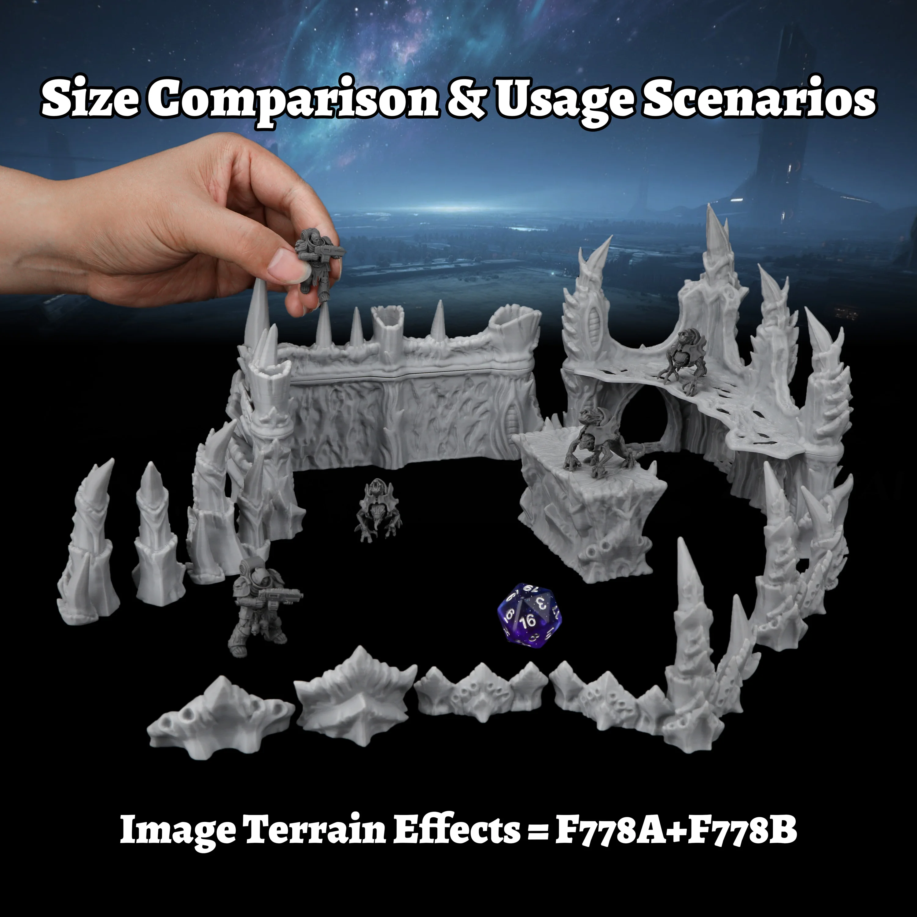 Фото Набор миниатюрных моделей RPG Zerg Terrain, элементы декорации для инопланетного гнезда, аксессуары для научно-фантастических настольных ролевых игр №3